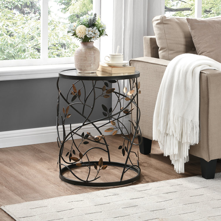 Glass Drum End Table